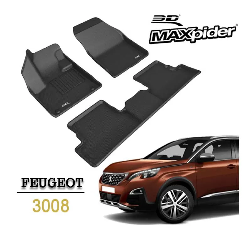 Thảm lót sàn Peugeot 3008 bằng khuôn đúc hãng 3D MAXpider KAGU