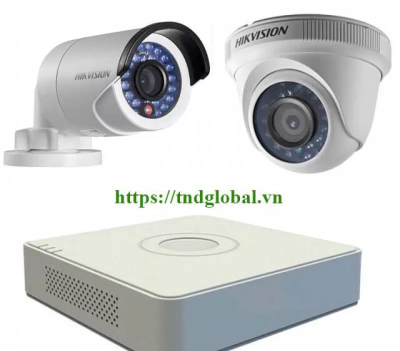 Trọn Bộ 2 Camera An Ninh Hikvision Và Đầu Ghi 4 Kênh DS